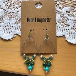 Silver tone beaded earrings